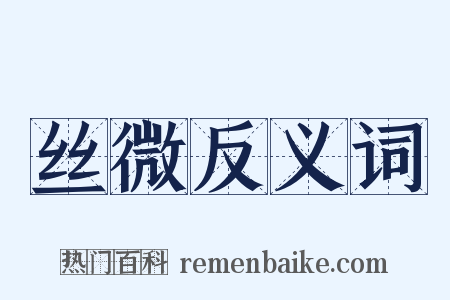 丝微反义词是什么意思的图片